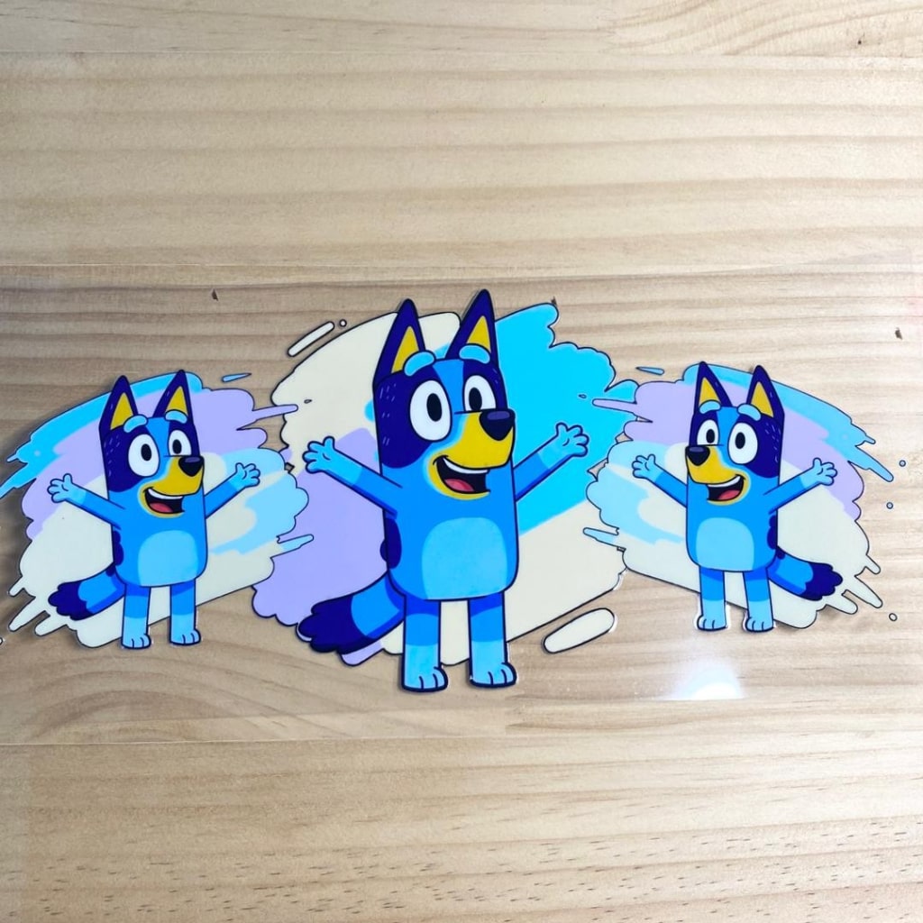 16oz UVDTF Cup Wraps, Bluey,Cartoon