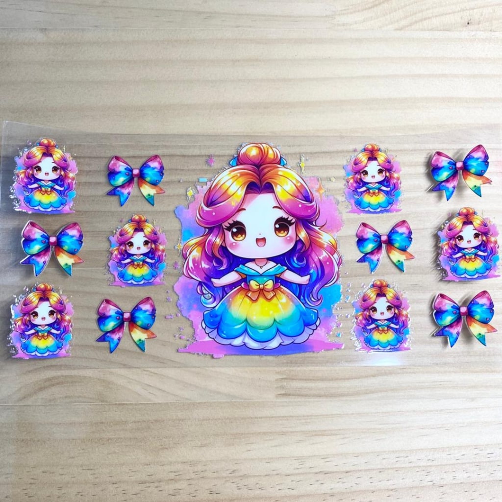 16oz UVDTF Cup Wraps,Princess Belle  ,Cartoon