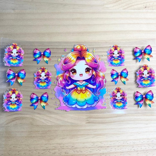 16oz UVDTF Cup Wraps,Princess Belle  ,Cartoon