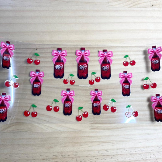 16oz UVDTF Cup Wraps,Dr Pepper & Cherry  ,Drinking