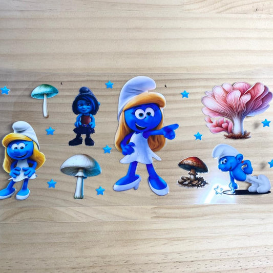 16oz UVDTF Cup Wraps,The Smurfs,Cartoon