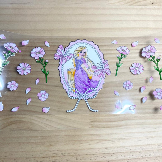 16oz UVDTF Cup Wraps,Princess Rapunzel ,Cartoon