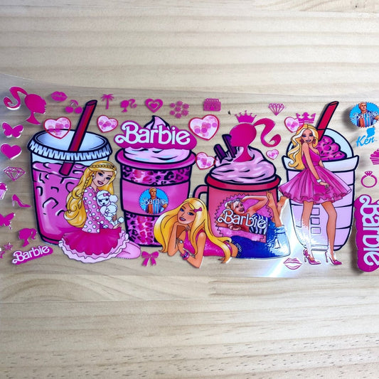 16oz UVDTF Cup Wraps, Barbie ,Cartoon