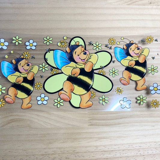 16oz UVDTF Cup Wraps, Bee,Winnie,Cartoon