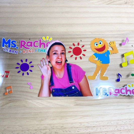 16oz UVDTF Cup Wraps, Ms Rachel ,Cartoon