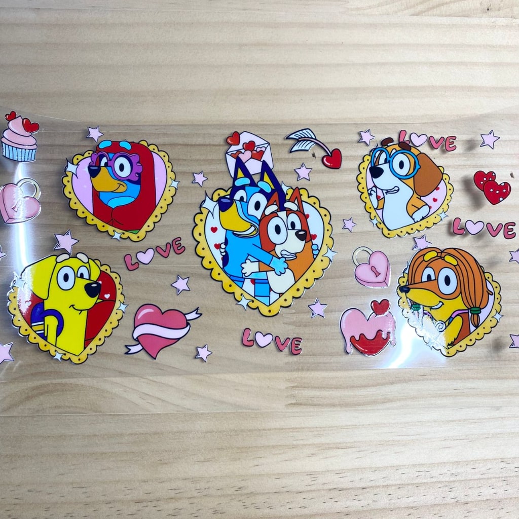 16oz UVDTF Cup Wraps,Bluey ,Cartoon