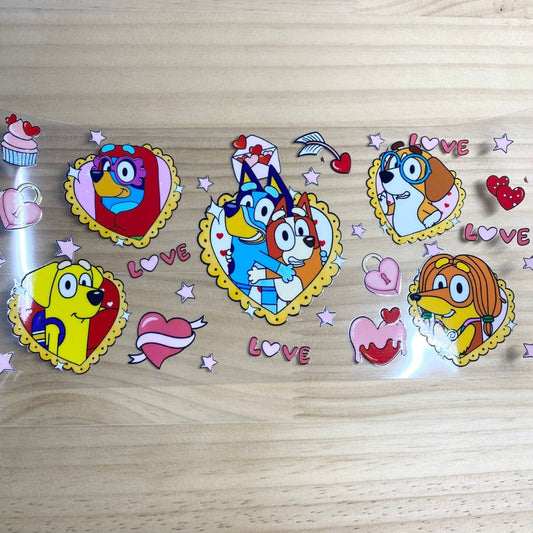 16oz UVDTF Cup Wraps,Bluey ,Cartoon