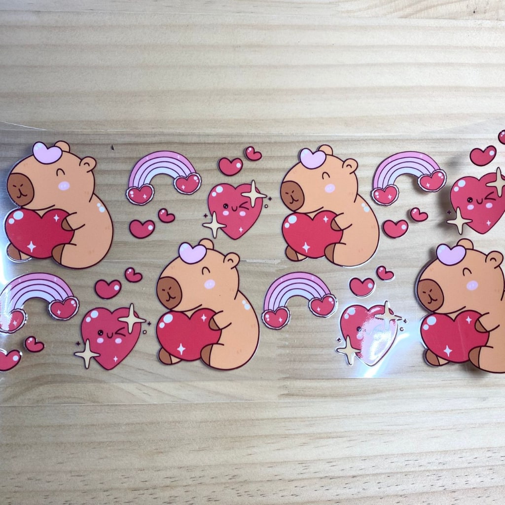 16oz UVDTF Cup Wraps,Capibara ,Heart ,Cartoon