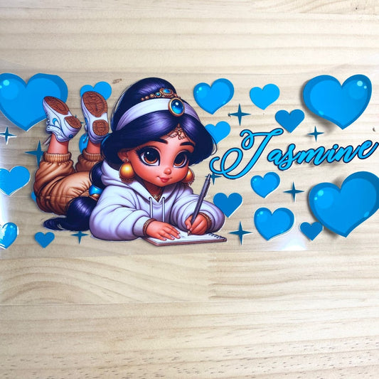 16oz UVDTF Cup Wraps,Heart ,Princess Jasmine , Cartoon