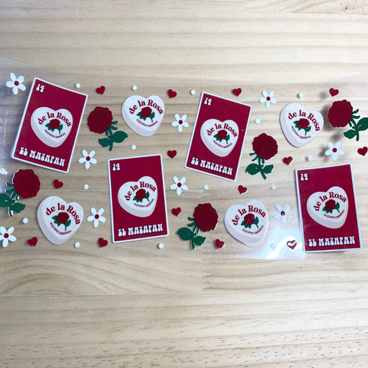 16oz UVDTF Cup Wraps,Rose ,Flower ,Heart