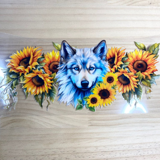 16oz UVDTF Cup Wraps,Wolf ,Sunflower & Flower