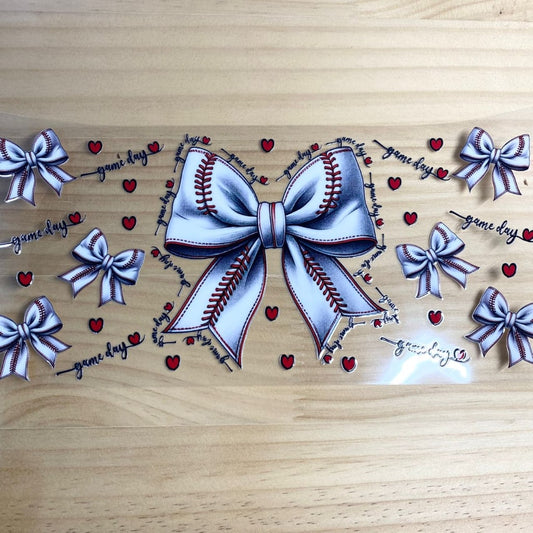 16oz UVDTF Cup Wraps,Bowknot ,Baseball ,Sport