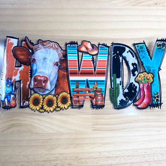 16oz UVDTF Cup Wraps,Howdy Cow