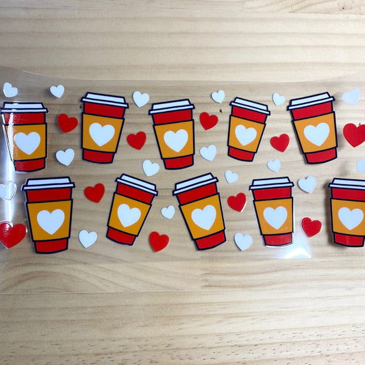 16oz UVDTF Cup Wraps, Coffee ,Cartoon