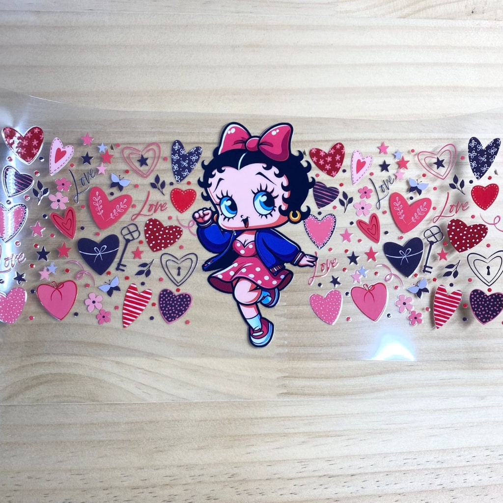 16oz UVDTF Cup Wraps, Betty Boop ,Cartoon