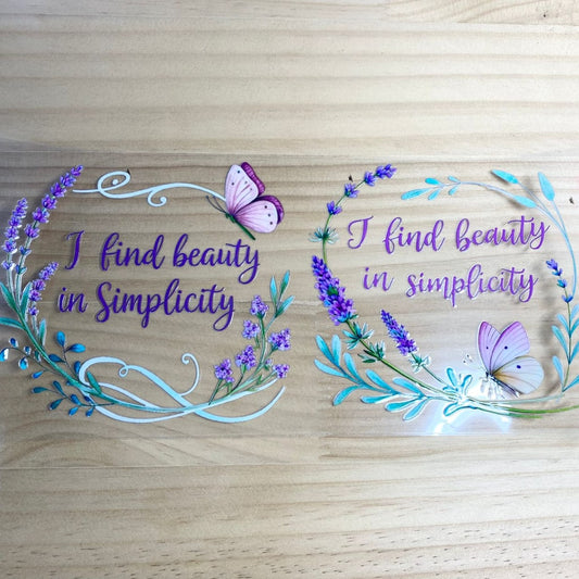 16oz UVDTF Cup Wraps, Postive Words, Butterfly & Flower