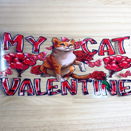 16oz UVDTF Cup Wraps,Valentine's Day ,Cat
