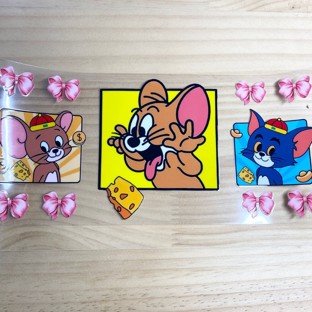 16oz UVDTF Cup Wraps, Tom and Jerry ,Cartoon