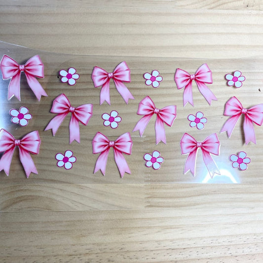 16oz UVDTF Cup Wraps,Pink Bow & Flower
