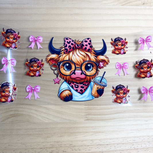 16oz UVDTF Cup Wraps,Coffee Cow