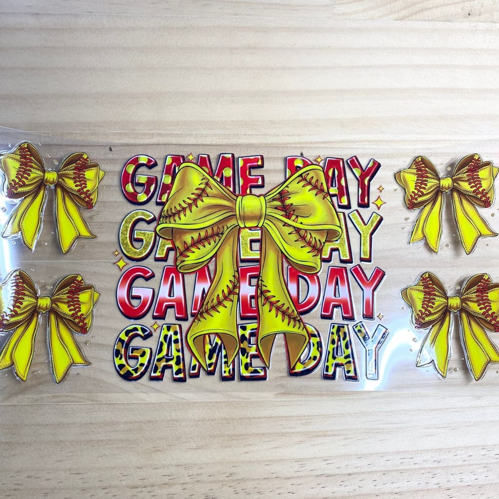 16oz UVDTF Cup Wraps, Game Day ,Softball