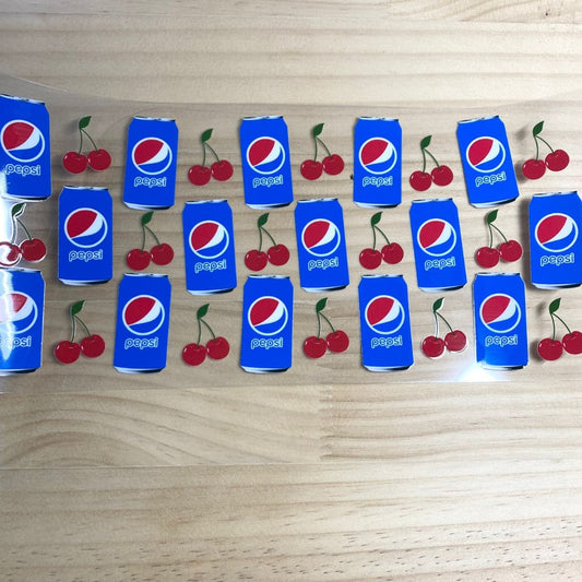 16oz UVDTF Cup Wraps, Cherry & Pepsi