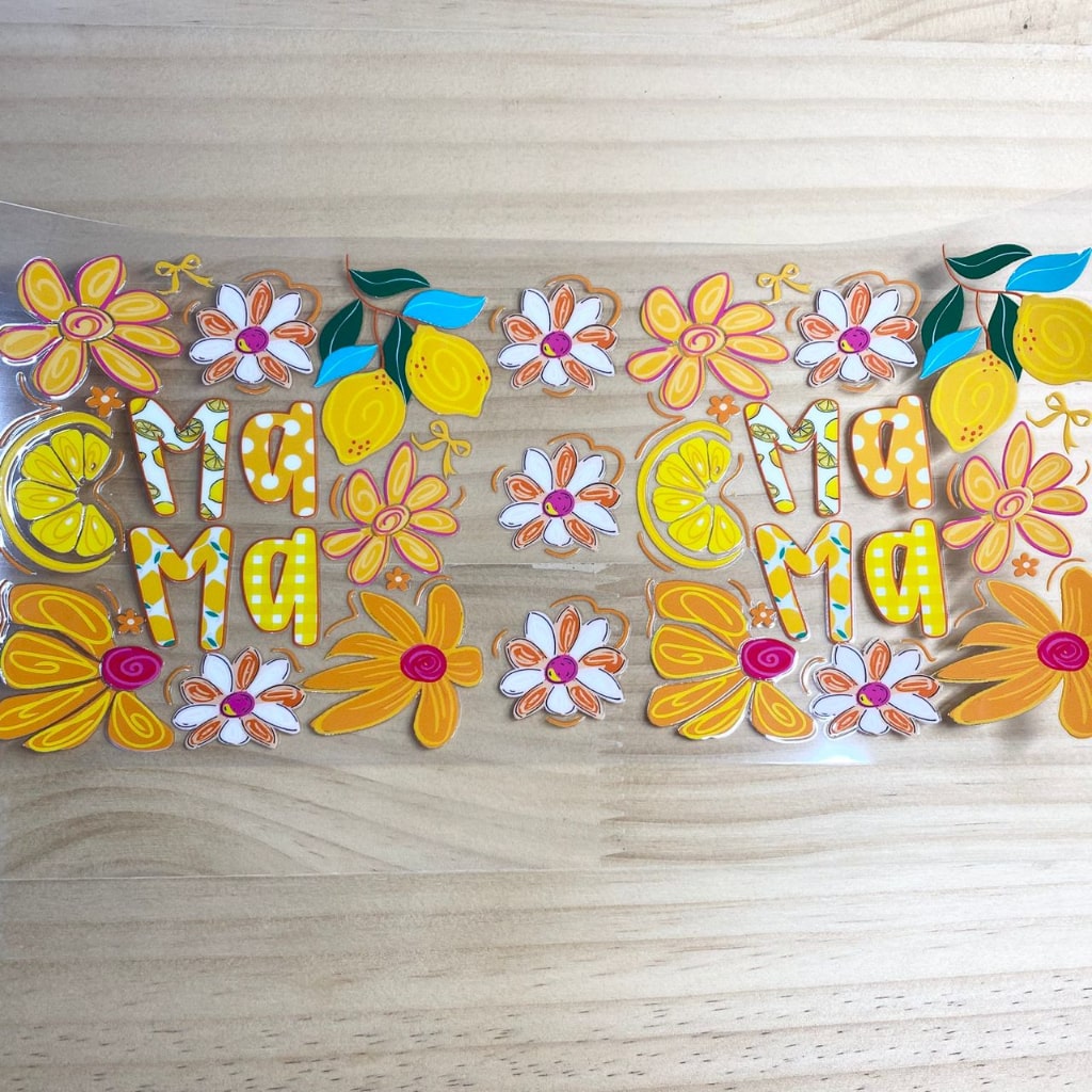 16oz UVDTF Cup Wraps, Lemon Mama & Mother & Mom