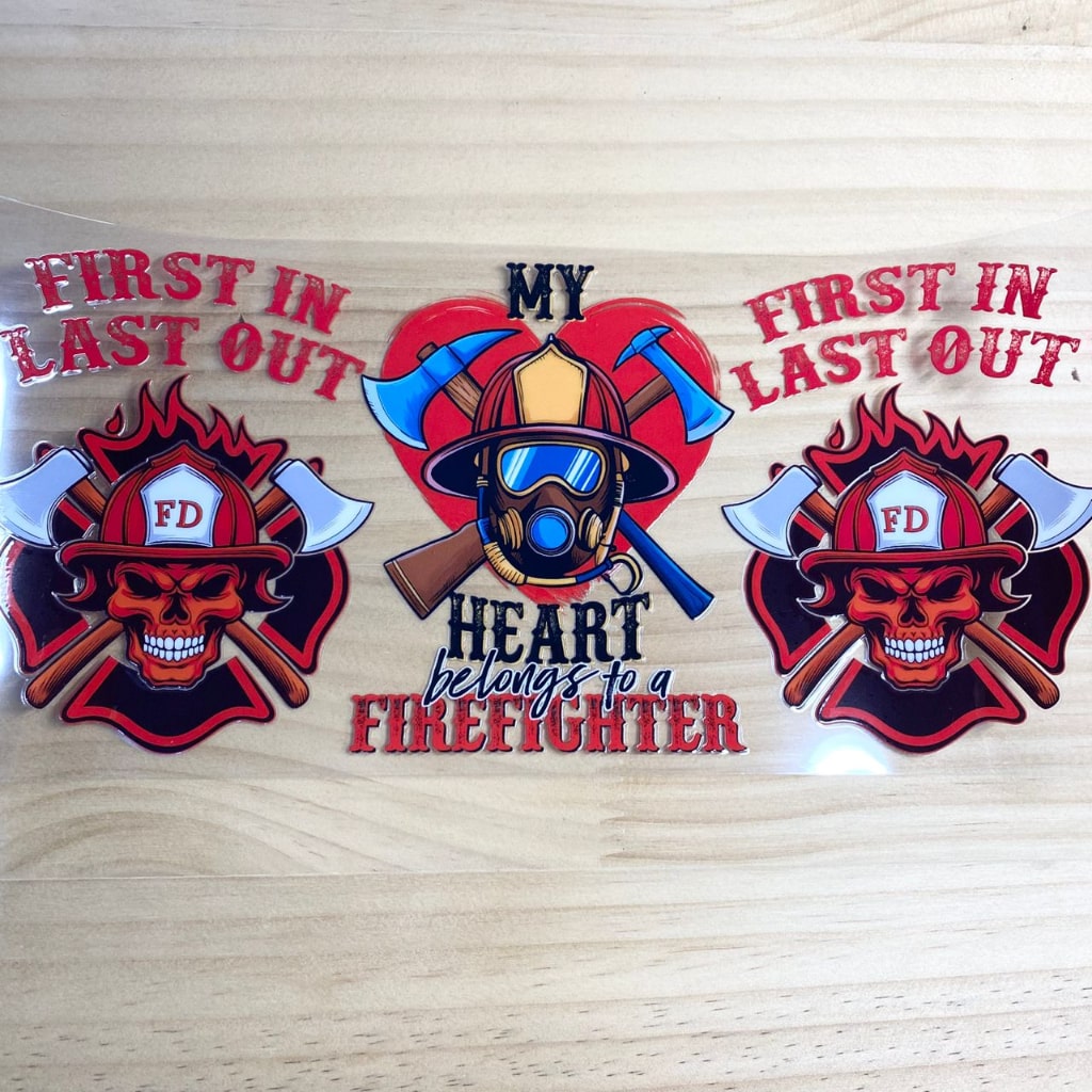16oz UVDTF Cup Wraps, Fire Fighter