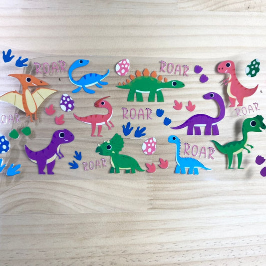 16oz UVDTF Cup Wraps,Dinosaur ,Cartoon