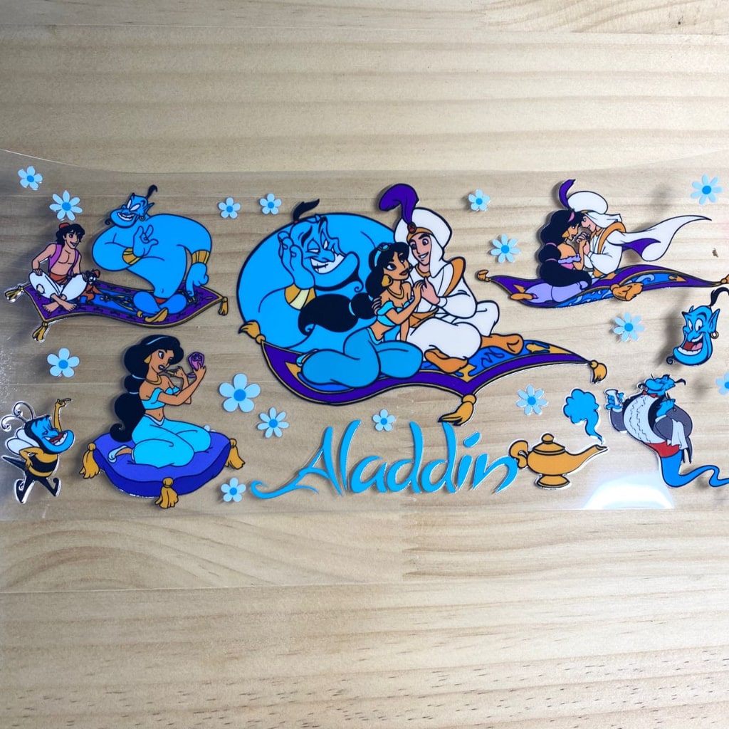 16oz UVDTF Cup Wraps, Princess Jasmin & Aladdin