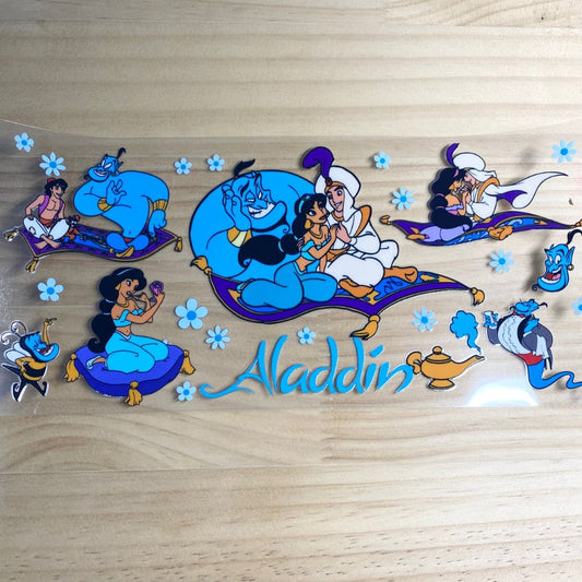 16oz UVDTF Cup Wraps, Princess Jasmin & Aladdin