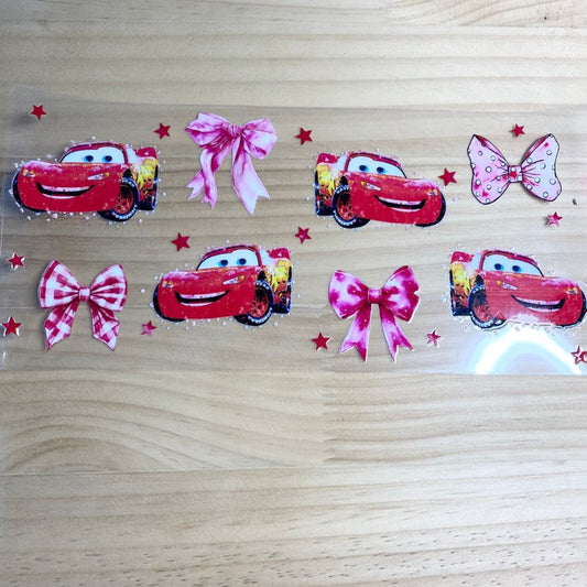 16oz UVDTF Cup Wraps,Cars & Bow ,Cartoon