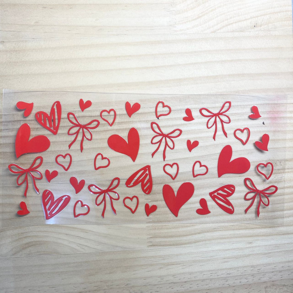 16oz UVDTF Cup Wraps,Heart & Bow