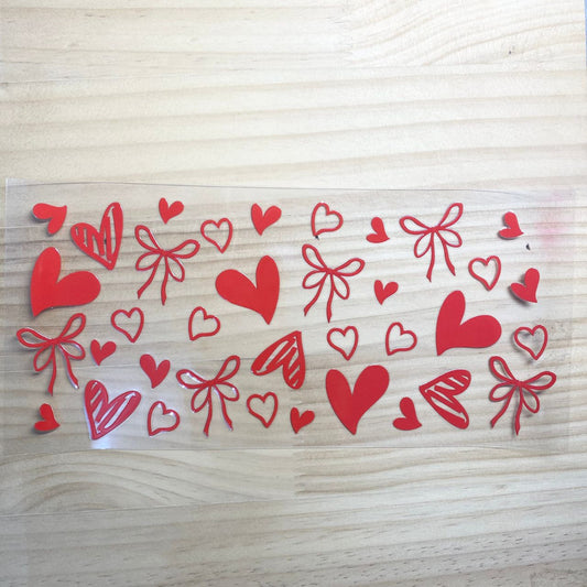 16oz UVDTF Cup Wraps,Heart & Bow