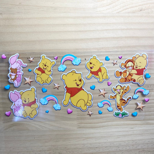 16oz UVDTF Cup Wraps,Winnie Pooh ,Cartoon