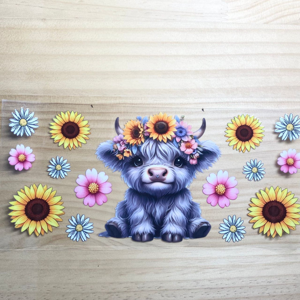 16oz UVDTF Cup Wraps,Sunflower Cow