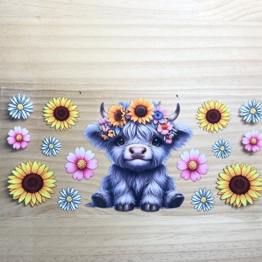 16oz UVDTF Cup Wraps,Sunflower Cow