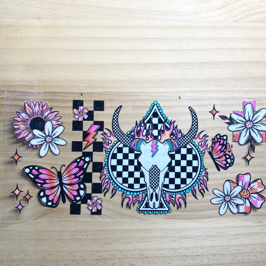 16oz UVDTF Cup Wraps,Cow With Butterfly