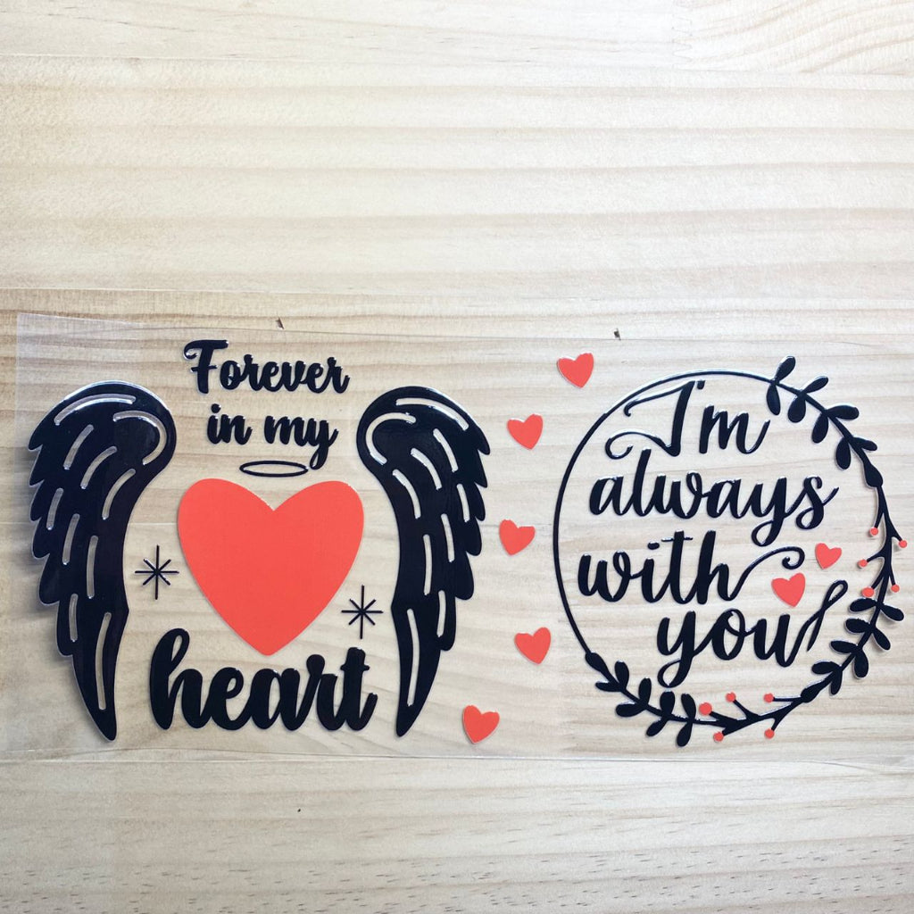 16oz UVDTF Cup Wraps,Wing & Heart & Words