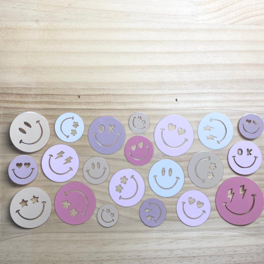 16oz UVDTF Cup Wraps,Smile Face