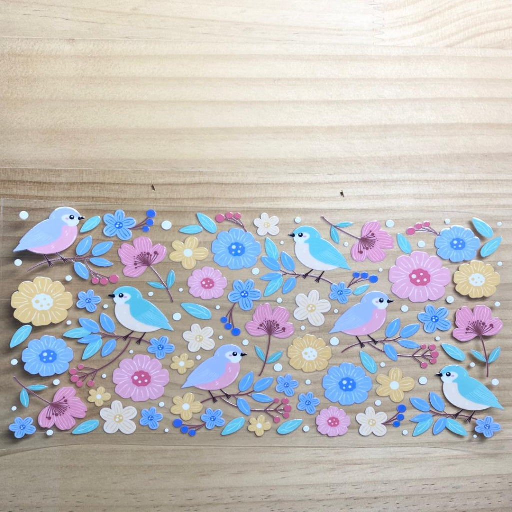 16oz UVDTF Cup Wraps, Flower & Bird