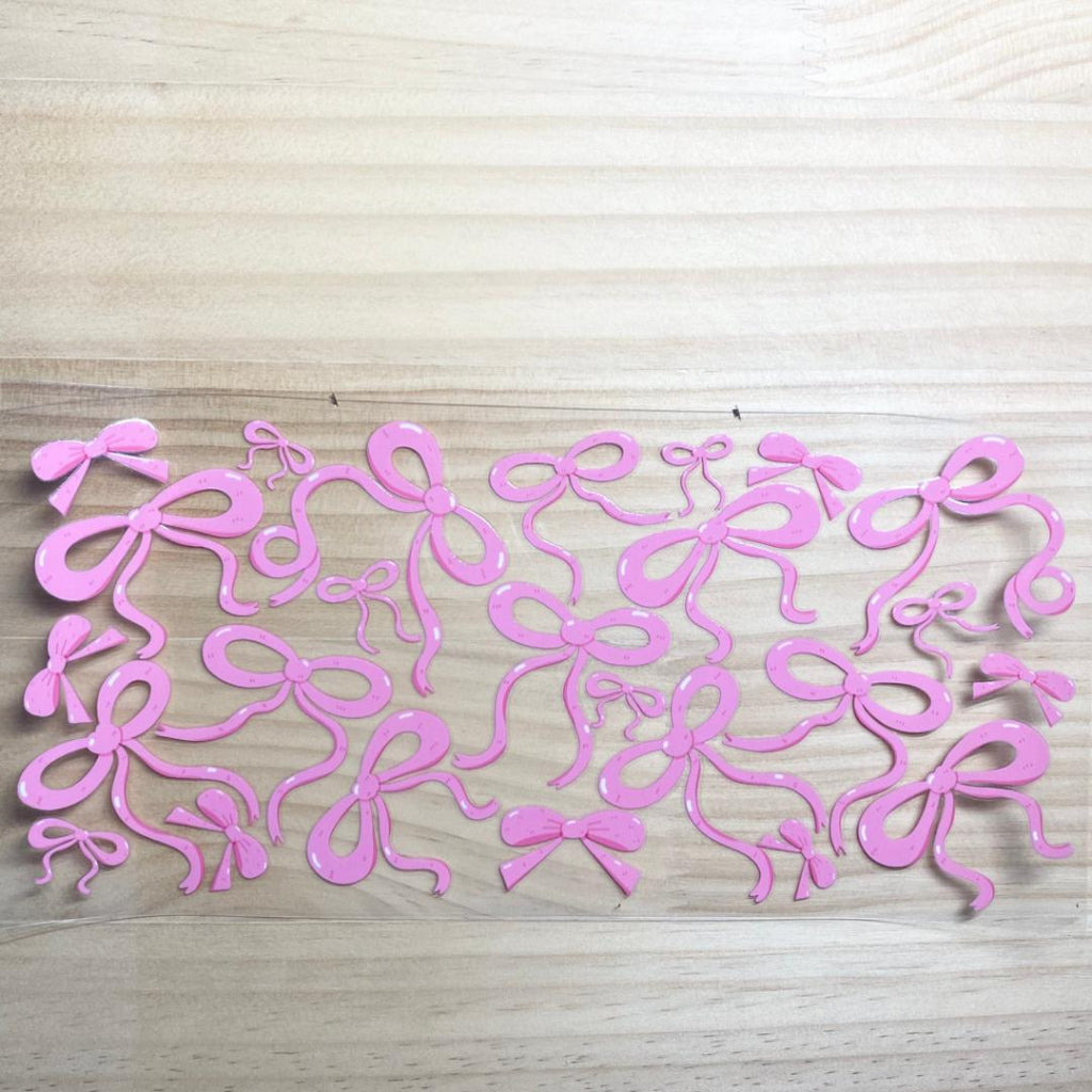 16oz UVDTF Cup Wraps, Pink Bow