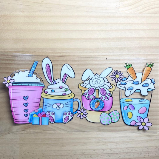 16oz UVDTF Cup Wraps, Bunny & Easter Day