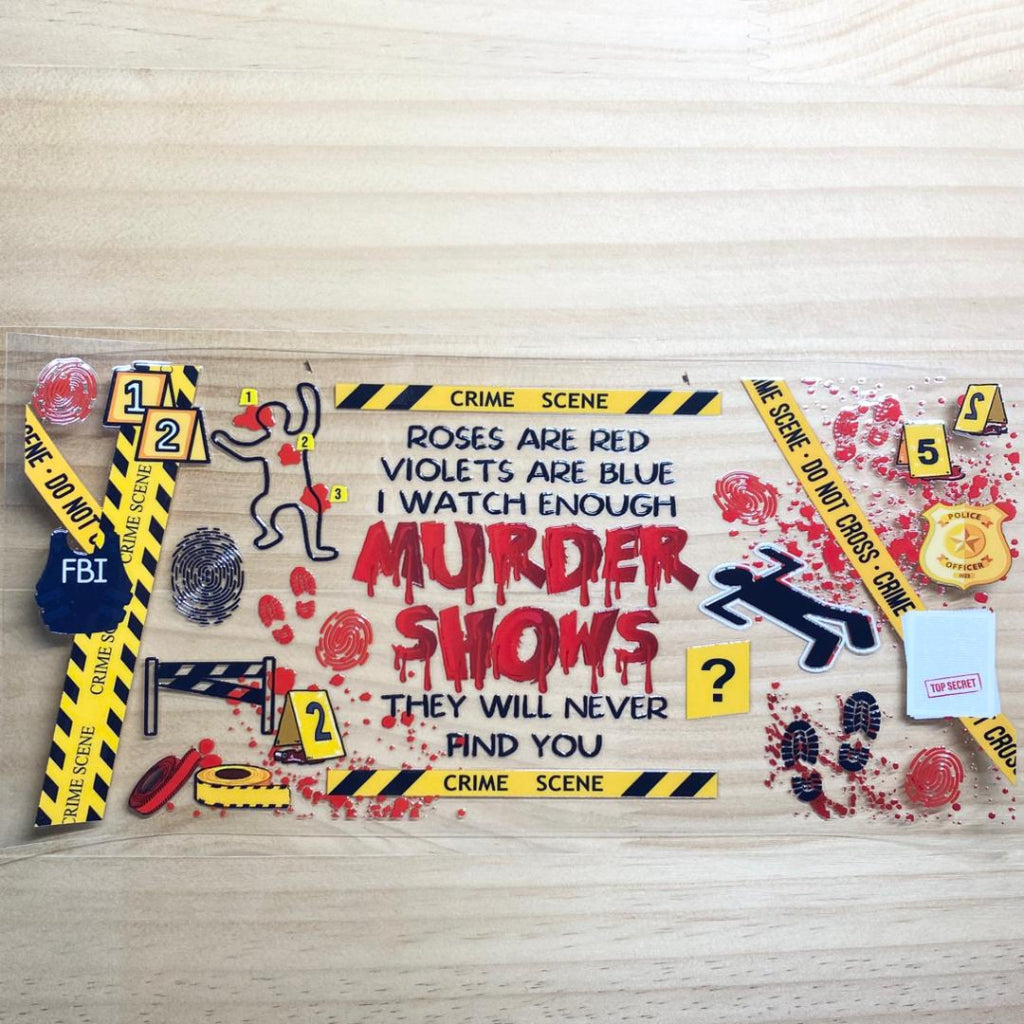 16oz UVDTF Cup Wraps, Bloody & Murder Shows