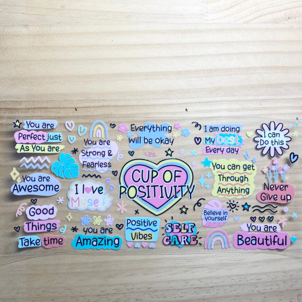 16oz UVDTF Cup Wraps, Positive Words