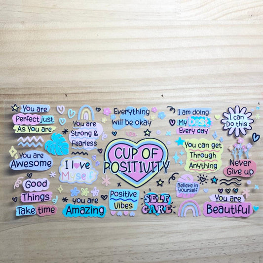 16oz UVDTF Cup Wraps, Positive Words