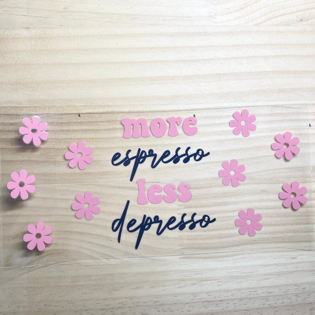 16oz UVDTF Cup Wraps, Positive Words & Flower