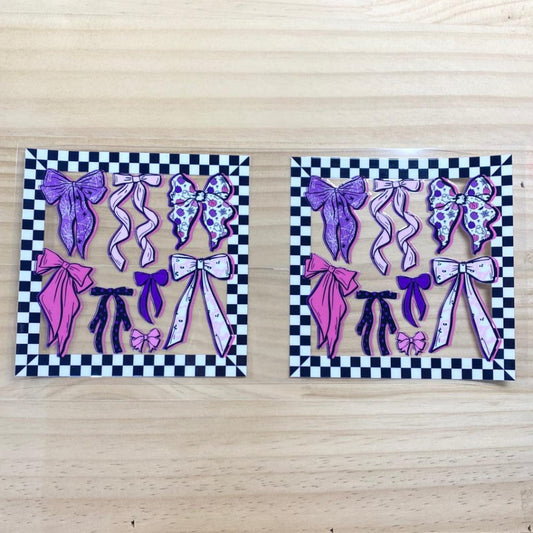 16oz UVDTF Cup Wraps, Purple Bowknot