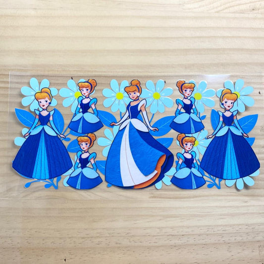 16oz UVDTF Cup Wraps,Cartoon Princess, Cinderella