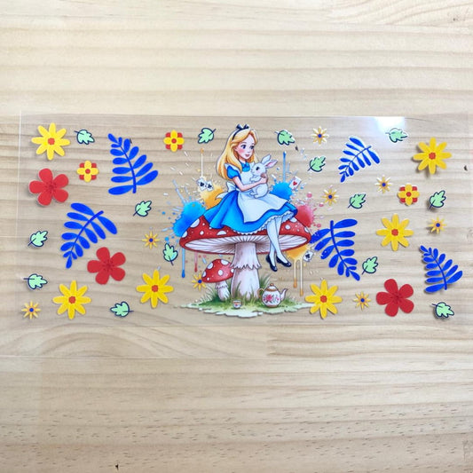 16oz UVDTF Cup Wraps,Cartoon Princess, Alice